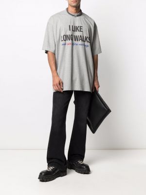 Camiseta con estampado Vetements gris