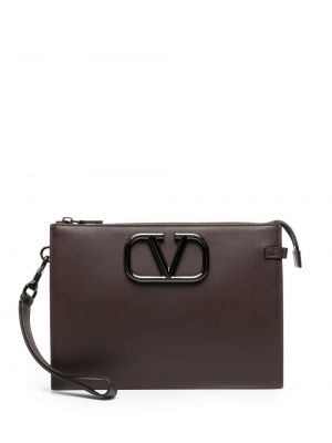 Clutch torbica Valentino Garavani smeđa