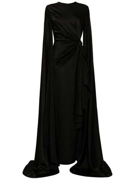 Saténové večerné šaty Solace London čierna