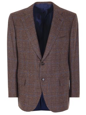 Шерстяной пиджак Cesare Attolini коричневый