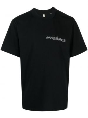 Βαμβακερή μπλούζα με κέντημα Sunflower μαύρο