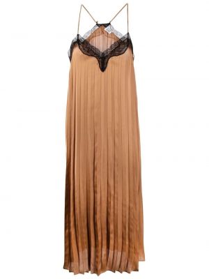 Кружевное ажурное платье на шнуровке Liu Jo, коричневое