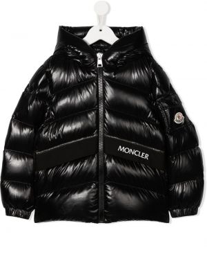 Untuvatakki tytöille Moncler Enfant musta