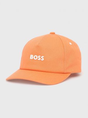Памучна шапка с апликация Boss Orange