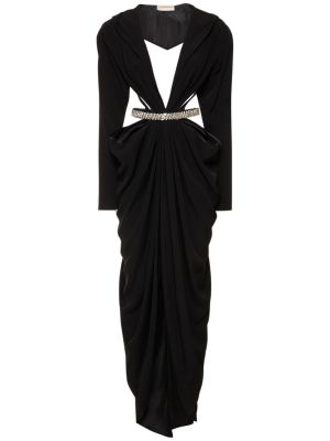 Sukienka długa z krepy Alexandre Vauthier czarna