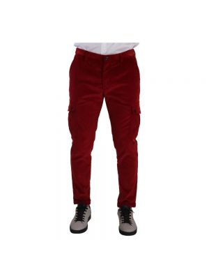 Czerwone spodnie cargo bawełniane Dolce And Gabbana