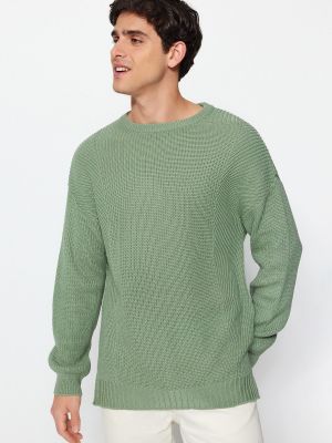 Sweter oversize relaxed fit Trendyol - turkusowy
