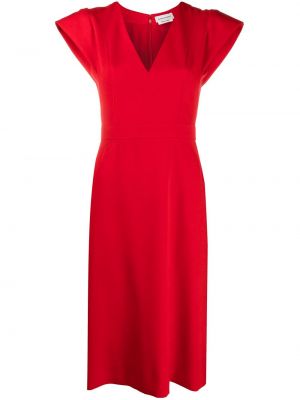 Vestido ajustado con escote v Alexander Mcqueen rojo