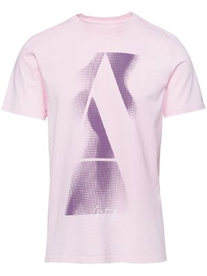 Kokvilnas t-krekls ar apdruku Aztech Mountain rozā