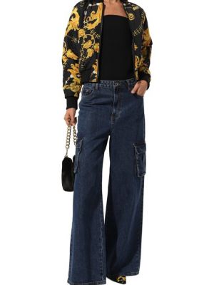 Утепленная джинсовая куртка Versace Jeans Couture черная