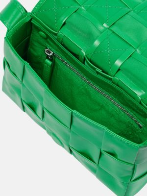 Δερμάτινη τσάντα χιαστί Bottega Veneta πράσινο