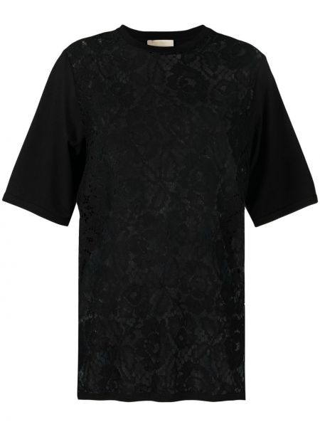 Krajkové tričko Elie Saab černé