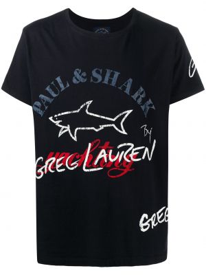 Camiseta con estampado Paul & Shark negro