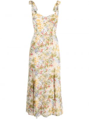 Φλοράλ μίντι φόρεμα με σχέδιο Reformation κίτρινο