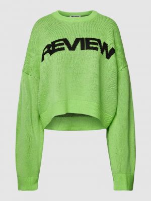 Dzianinowy sweter oversize Review zielony