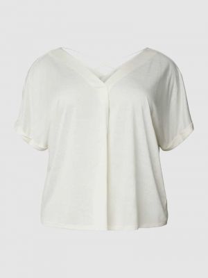 Biała bluzka z dekoltem w serek Vero Moda Curve