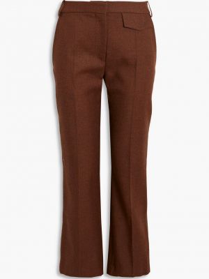 Шерстяные прямые брюки Victoria Beckham коричневые