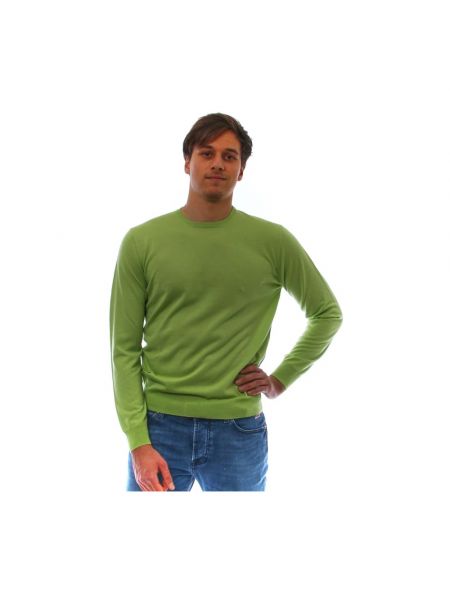 Jedwabny sweter wełniany z kaszmiru Filippo De Laurentiis zielony