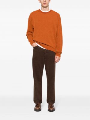 Vlněný svetr z alpaky s kulatým výstřihem Altea oranžový