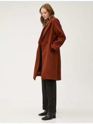 Παλτό με κουμπιά με τσέπες Koton κόκκινο