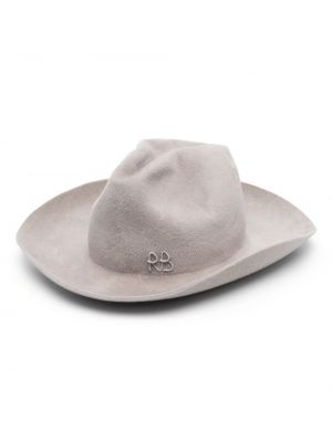 Plstěný vlněný klobouk s výšivkou Ruslan Baginskiy šedý