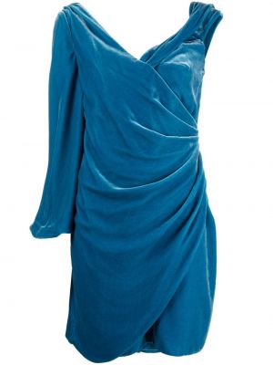 Aksamitna sukienka koktajlowa drapowana Costarellos