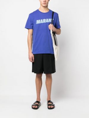 Kokvilnas t-krekls ar apdruku Marant zils