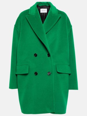 Кашмирено вълнено късо палто Max Mara зелено