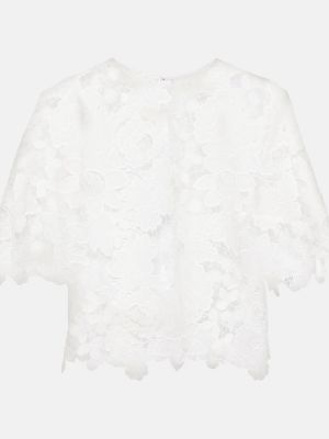 Блуза с дантела Oscar De La Renta бяло