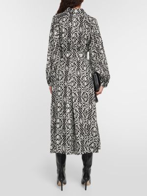 Μεταξωτή μίντι φόρεμα με σχέδιο Max Mara μαύρο