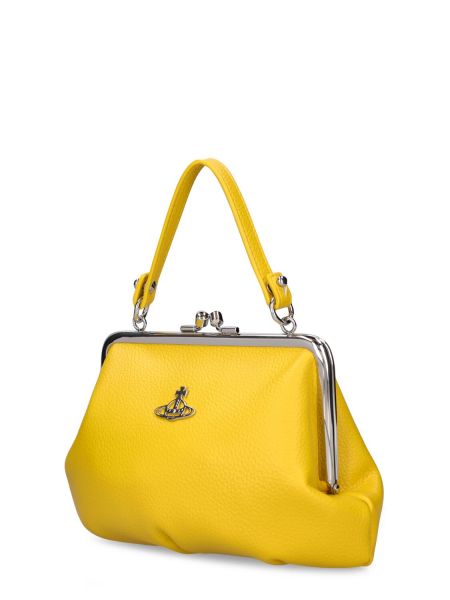 Bolso clutch de cuero de cuero sintético Vivienne Westwood amarillo