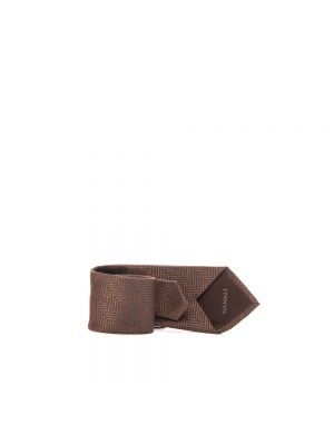Jedwabny krawat Canali brązowy