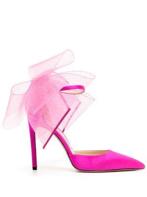 Полуотворени обувки с панделка Jimmy Choo розово