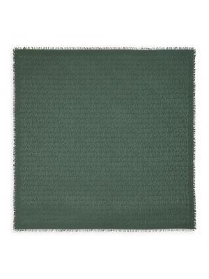 Шелковый шерстяной шарф Saint Laurent зеленый