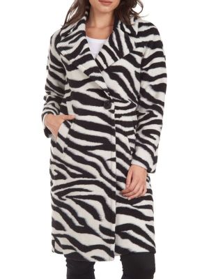 Пальто Plus Rachel Roy с принтом зебры, черный/белый