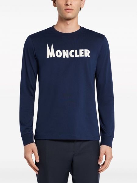 T-shirt aus baumwoll mit print Moncler blau
