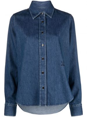 Rifľová košeľa s výšivkou Closed modrá