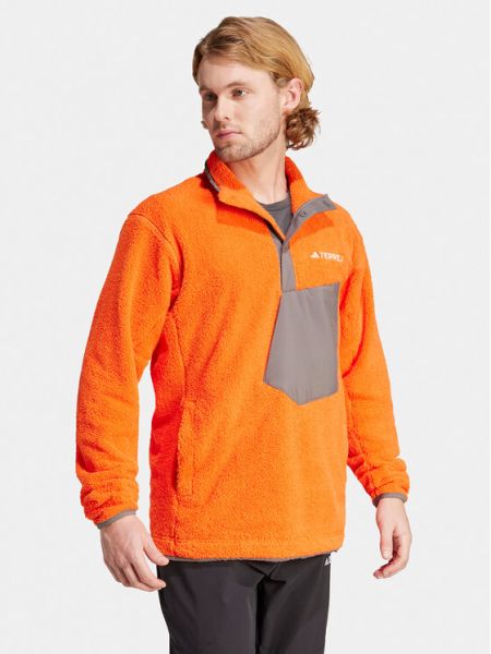Priliehavá fleecová mikina Adidas oranžová