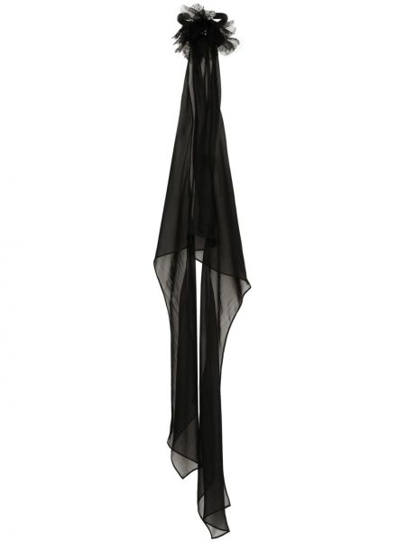 Копринен шал на цветя Dolce & Gabbana черно