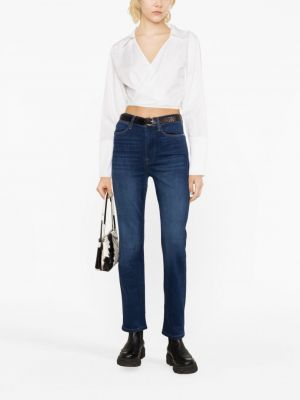 Jeans skinny taille haute slim Frame bleu