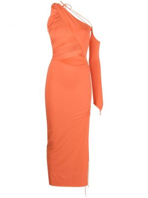 Asymetrické midi šaty Manuri oranžové
