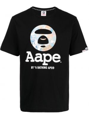 Bavlněné tričko s potiskem Aape By *a Bathing Ape® černé