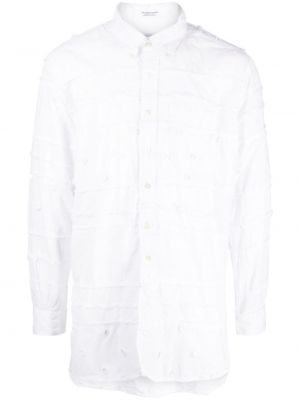 Pruhovaná bavlnená košeľa s potlačou Engineered Garments biela