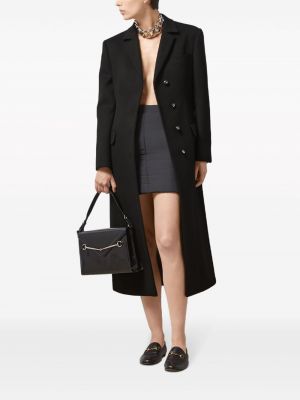 Slim fit vlněný kabát Gucci černý