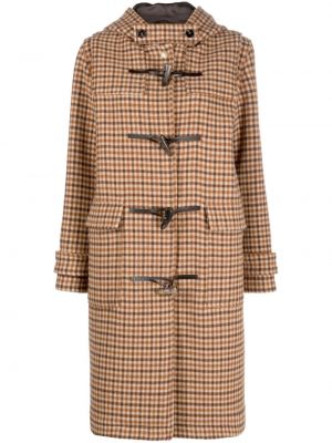 Žakárový kostkovaný vlněný kabát Mackintosh