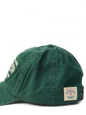 Medvilninis siuvinėtas kepurė su snapeliu Polo Ralph Lauren žalia