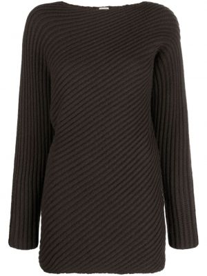 Sweter wełniany Toteme brązowy