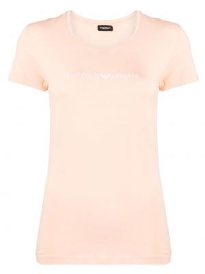 Тениска с принт Emporio Armani розово