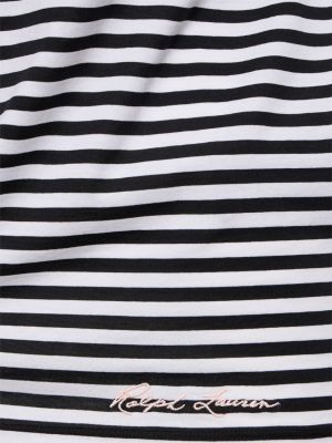 Jersey bombažna majica s črtami Ralph Lauren Collection črna