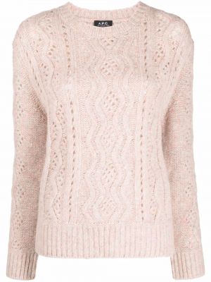 Ажурен пуловер A.p.c. розово